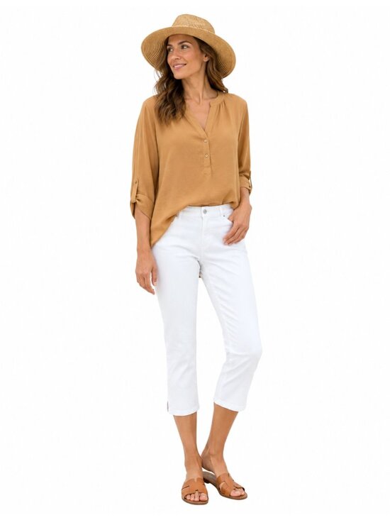 NYDJ Pants - NYDJ White Crop Pants Lift and Tuck Technology Stretch Size 12 Like New